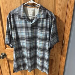 Tommy Bahama plaid button down shirt 100% silk size large